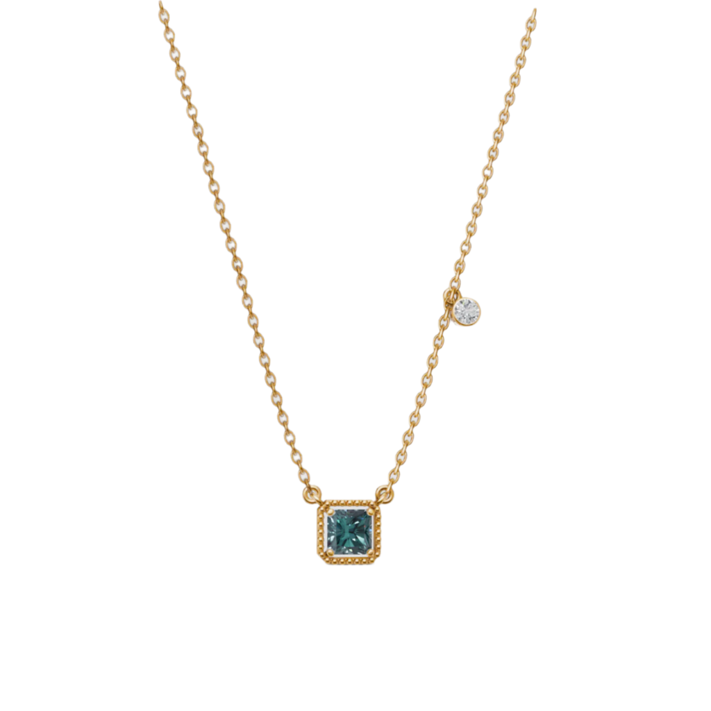 Birthstone Square Charm Pendant