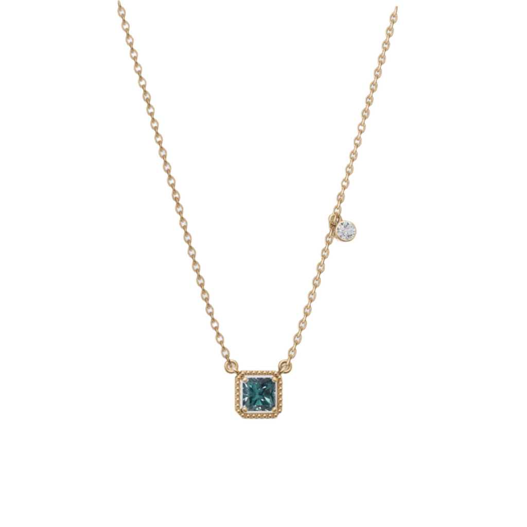 Birthstone Square Charm Pendant