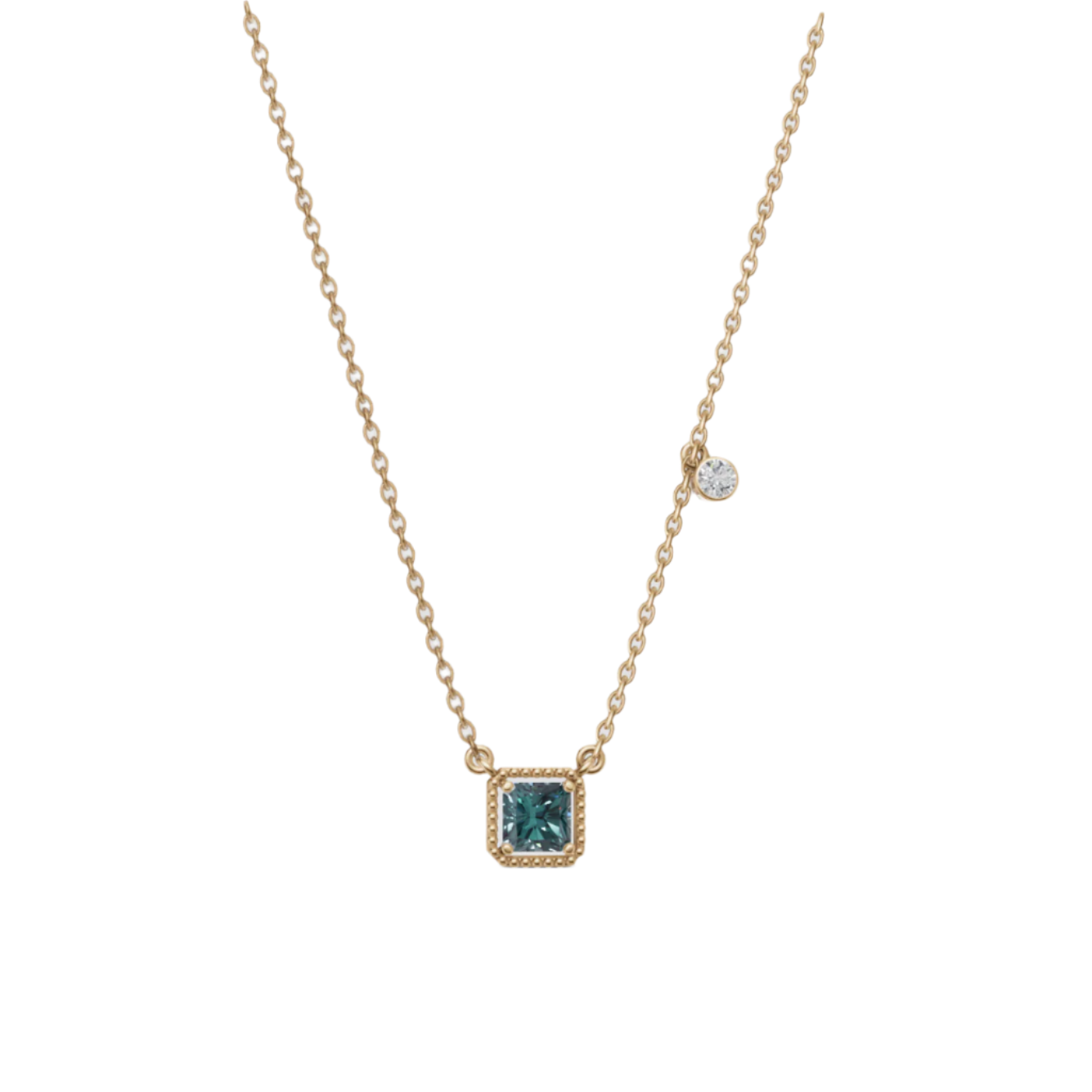 Birthstone Square Charm Pendant