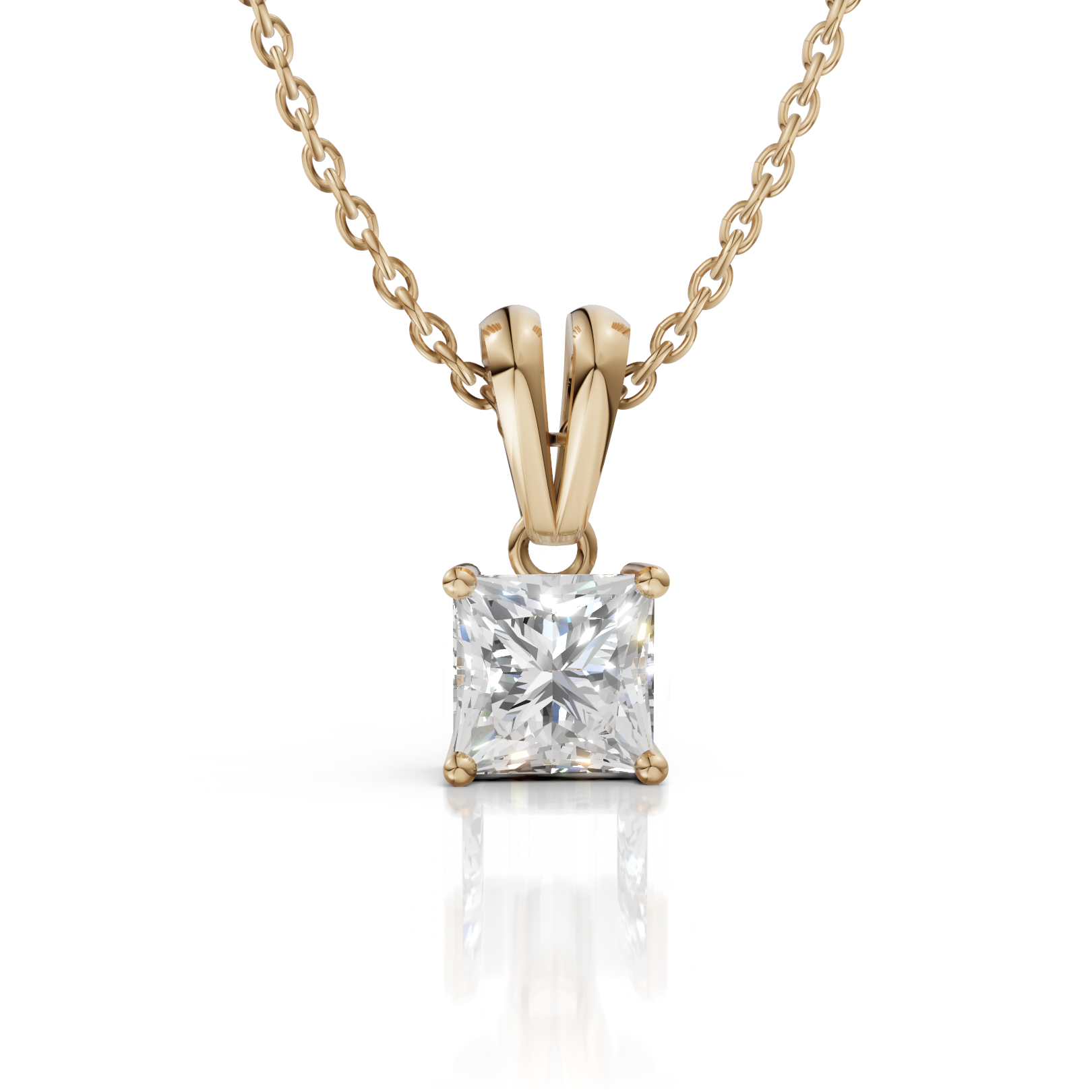 Princess Cut Moissanite Pendant Necklace