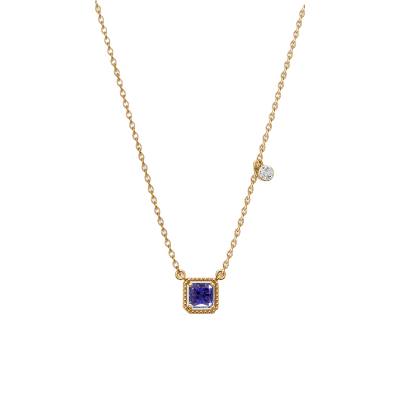 Birthstone Square Charm Pendant
