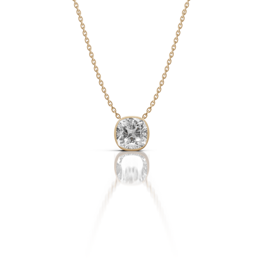 Diamond necklace on a white background