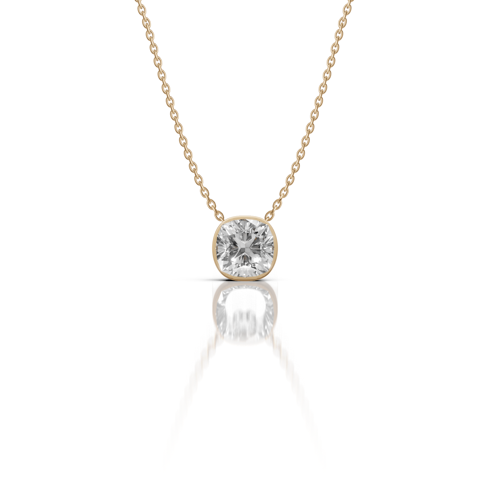 Diamond necklace on a white background