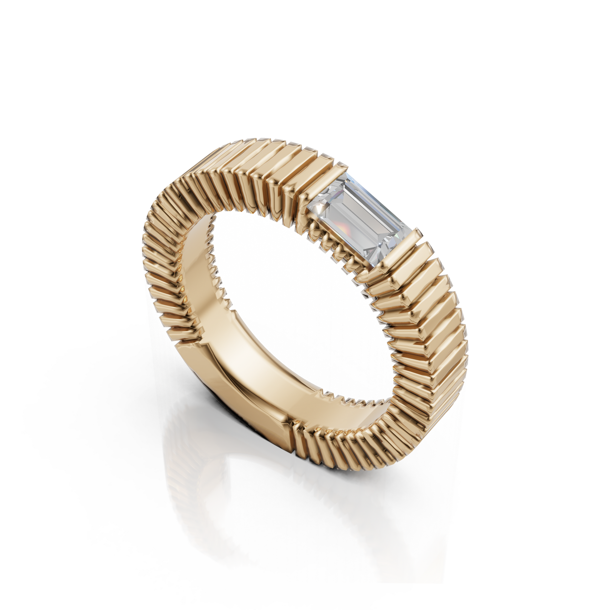 Grooved Baguette Band