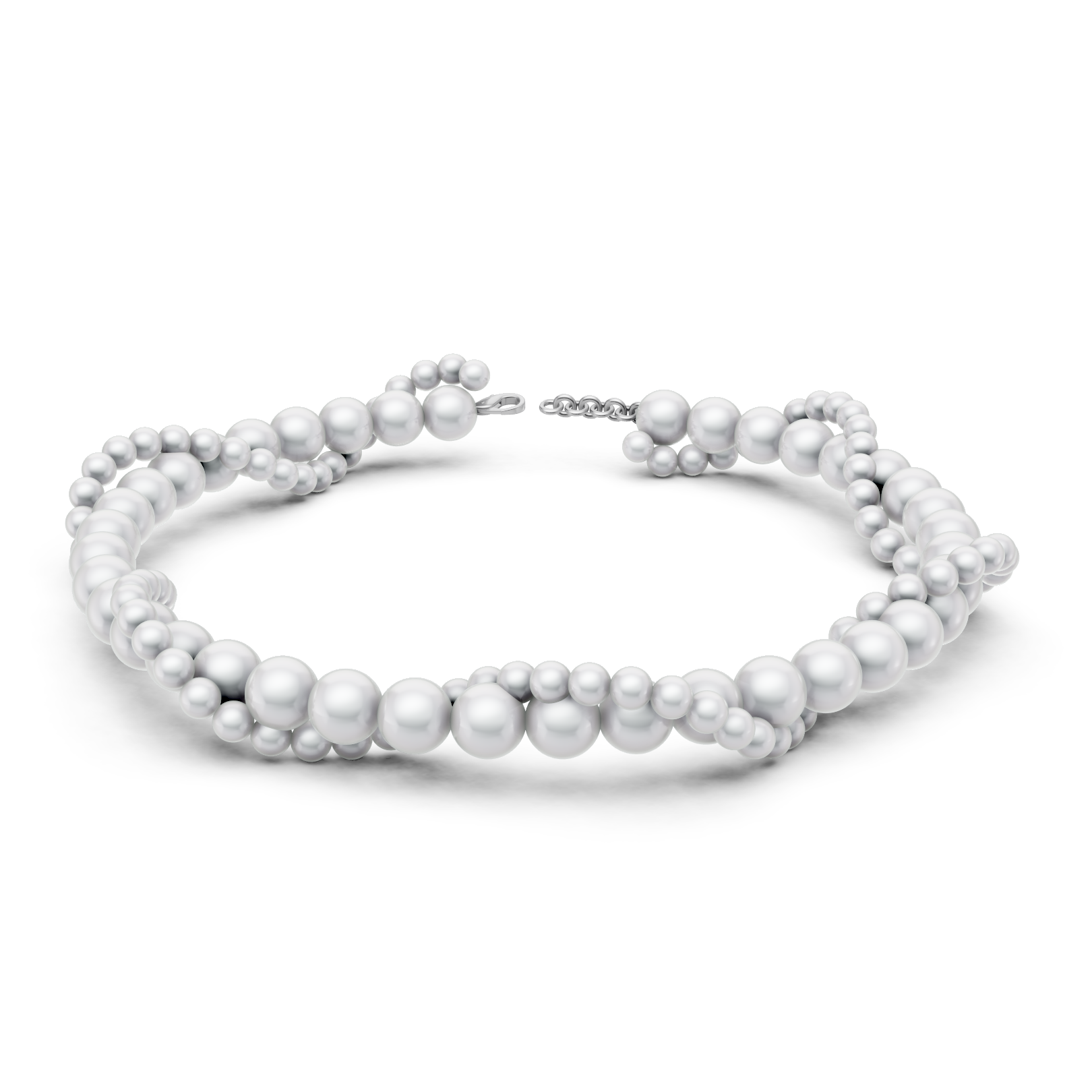Pearl necklace on a white background