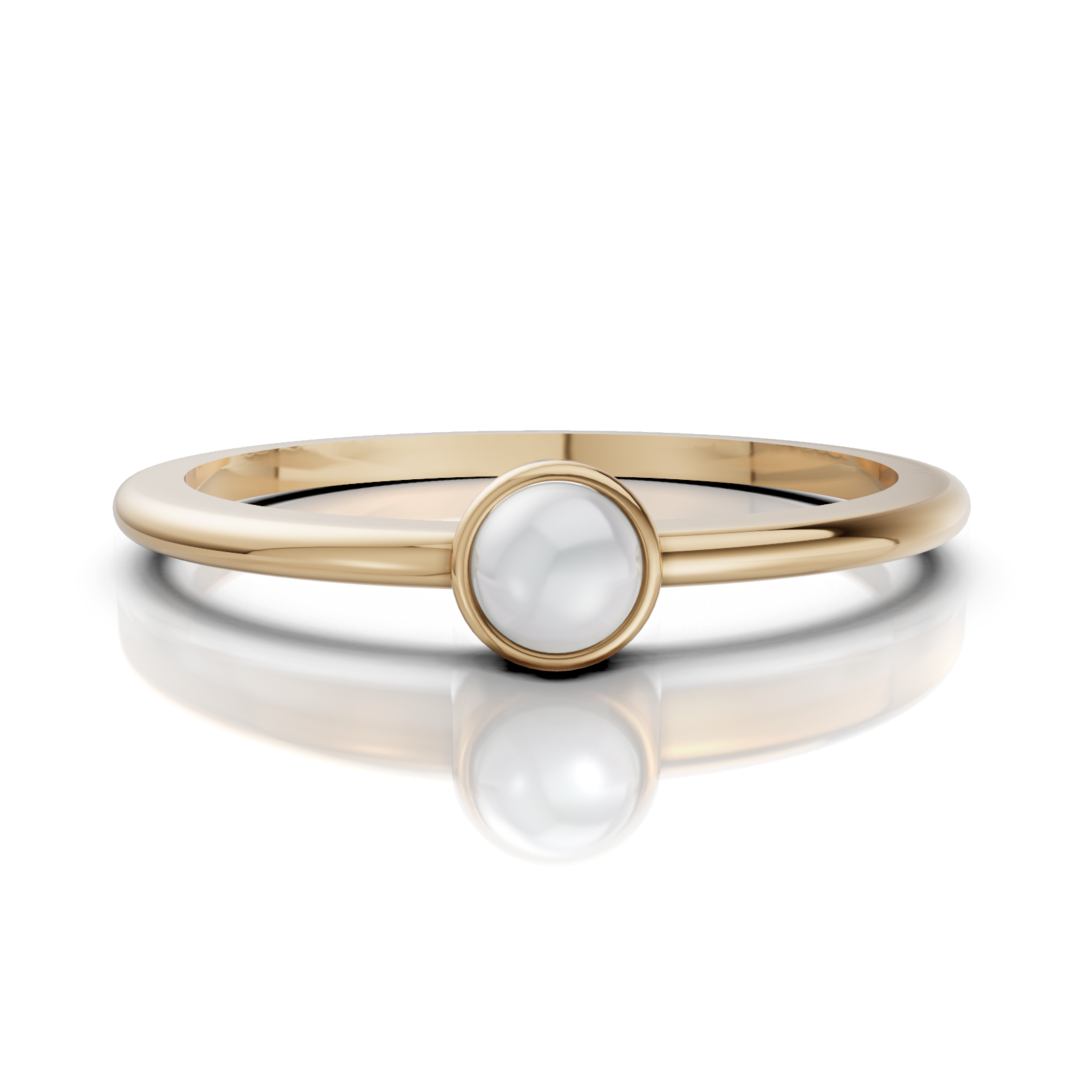 Solitaire Pearl Ring