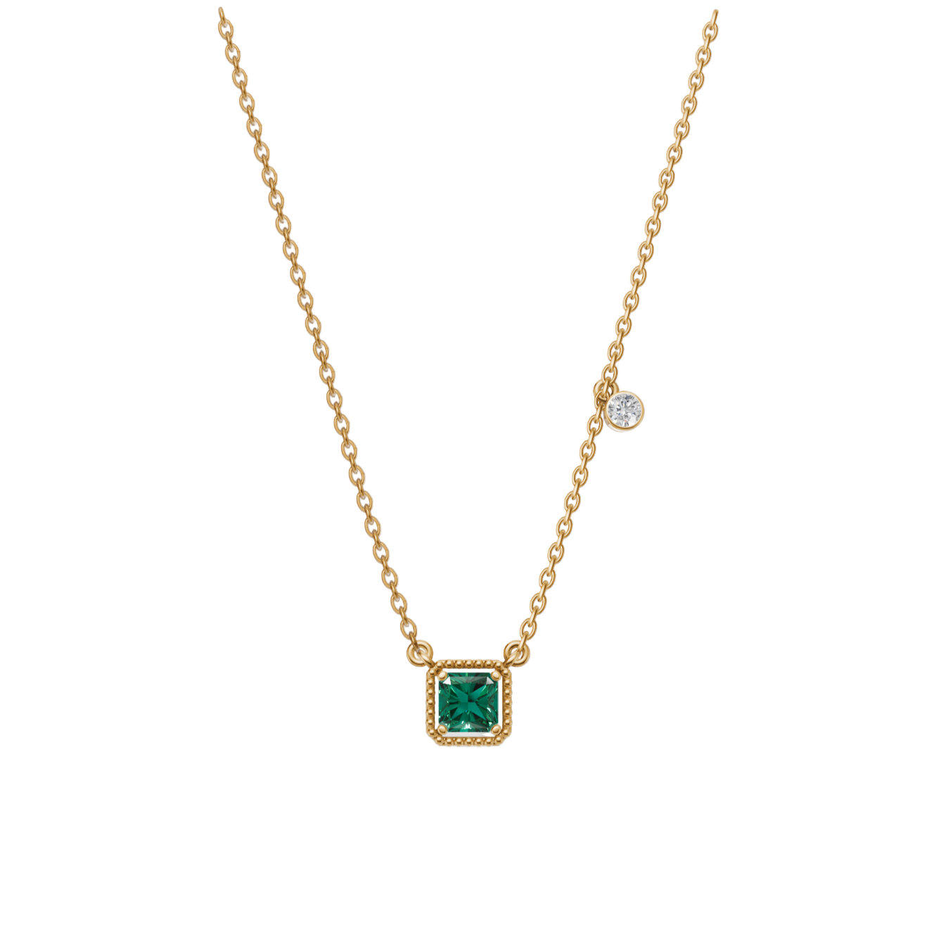 Birthstone Square Charm Pendant