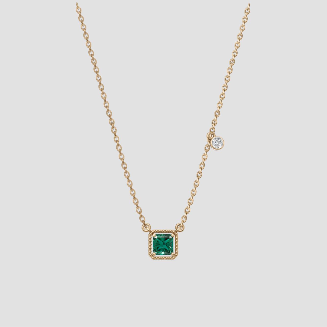 Birthstone Square Charm Pendant