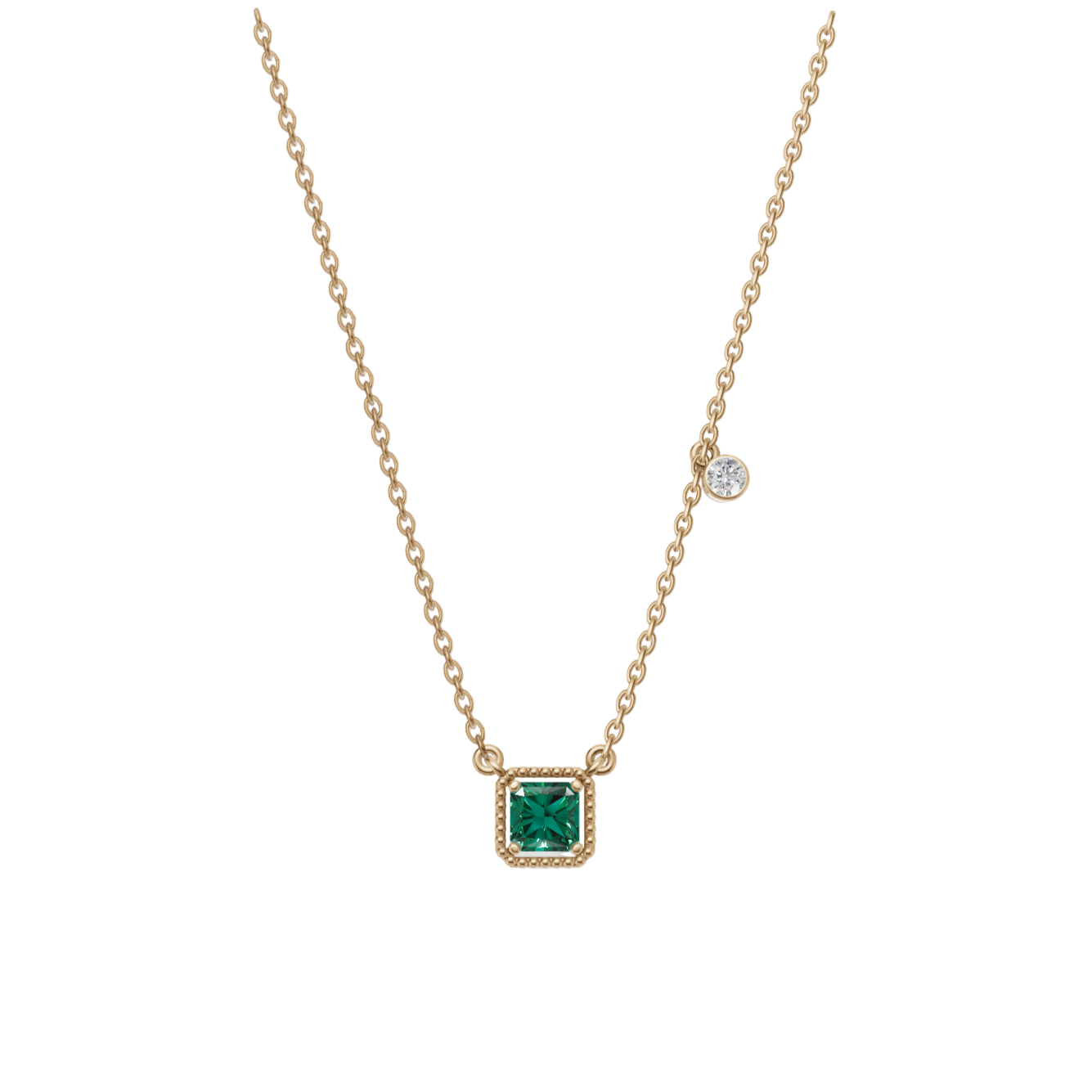 Birthstone Square Charm Pendant