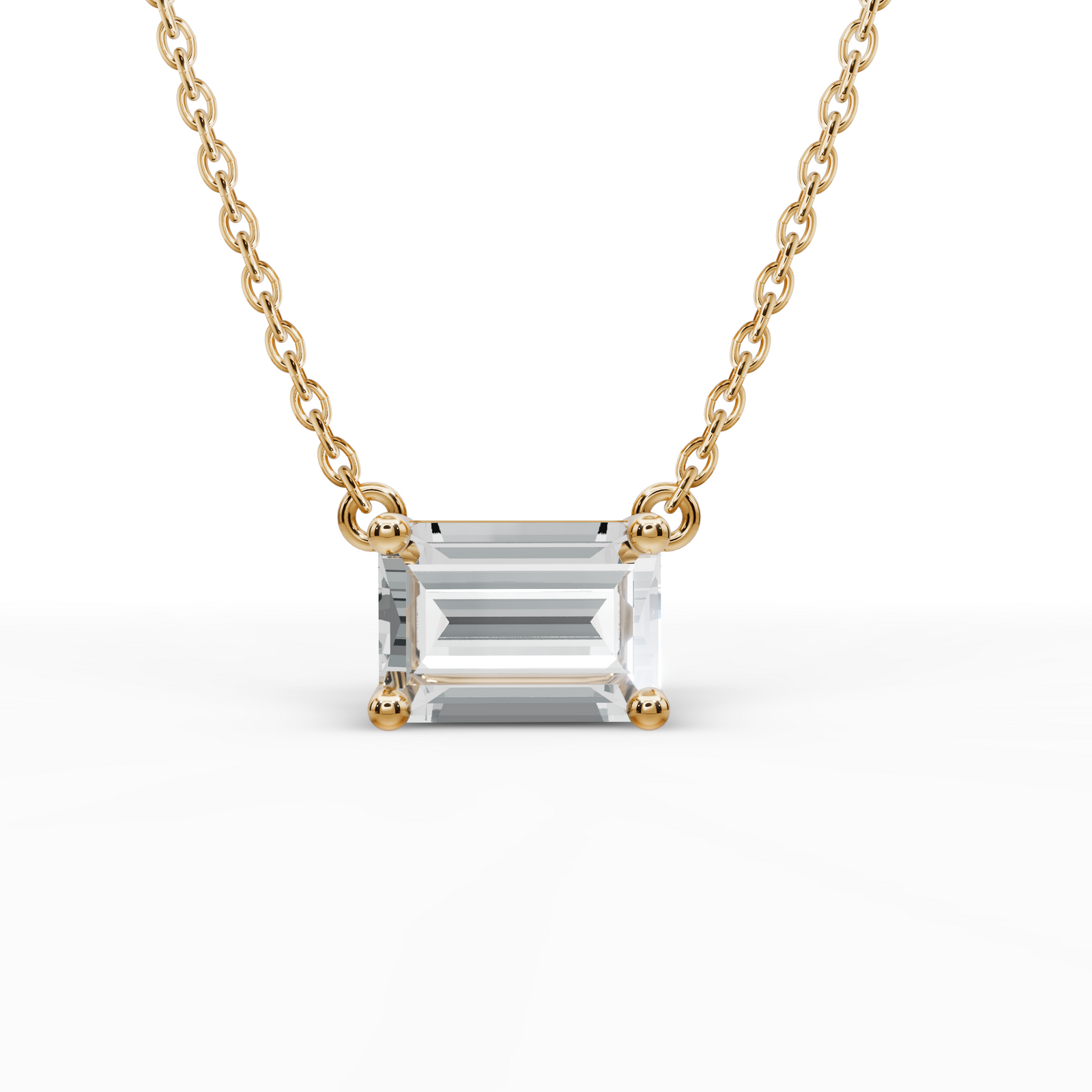 Emerald Cut Pendant Necklace