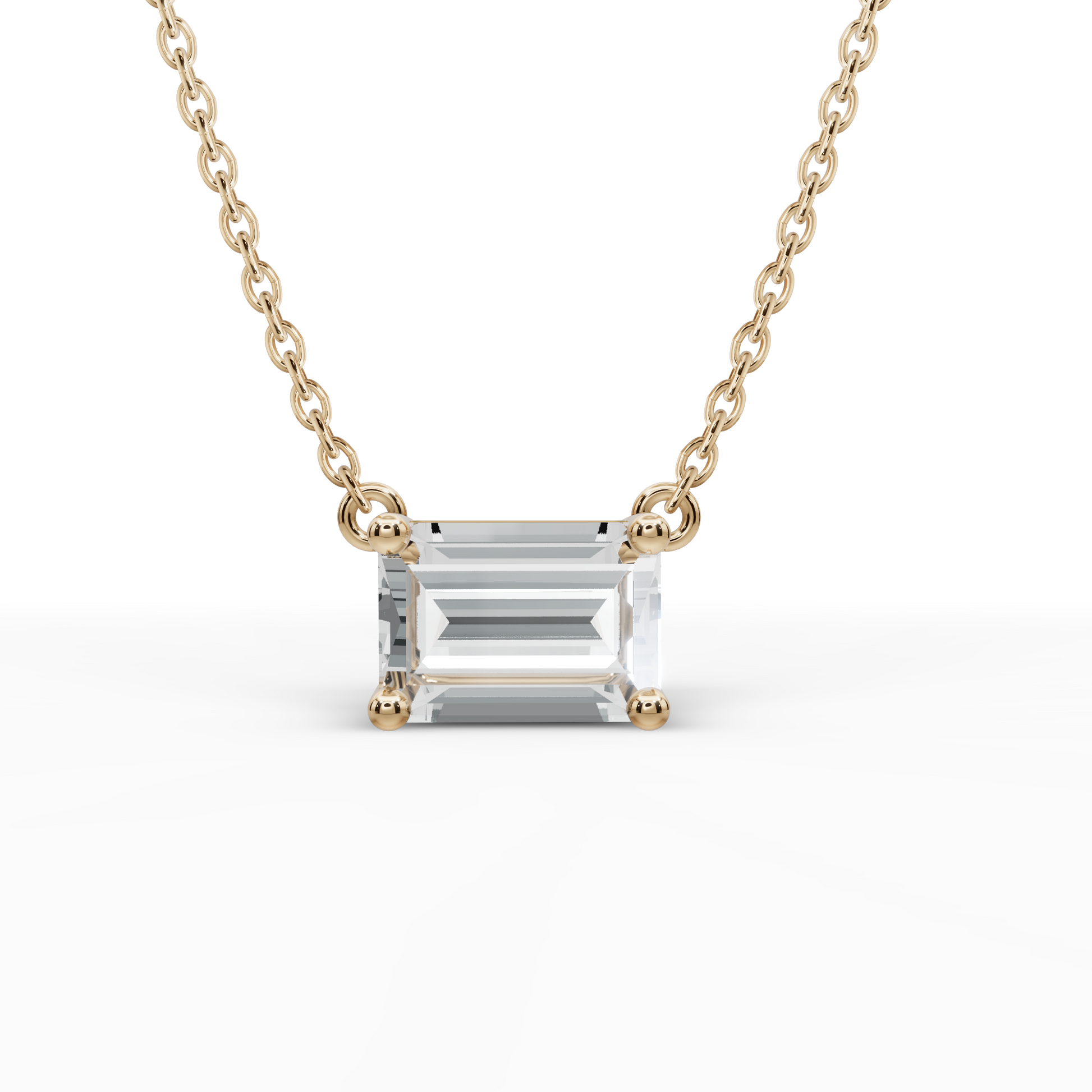 Emerald Cut Pendant Necklace