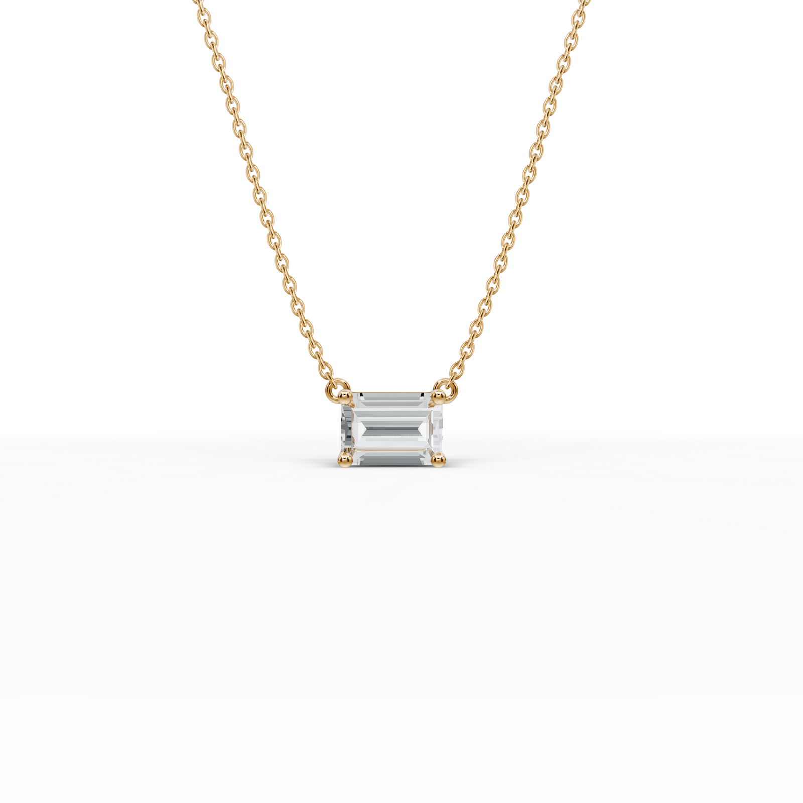 Emerald Cut Pendant Necklace