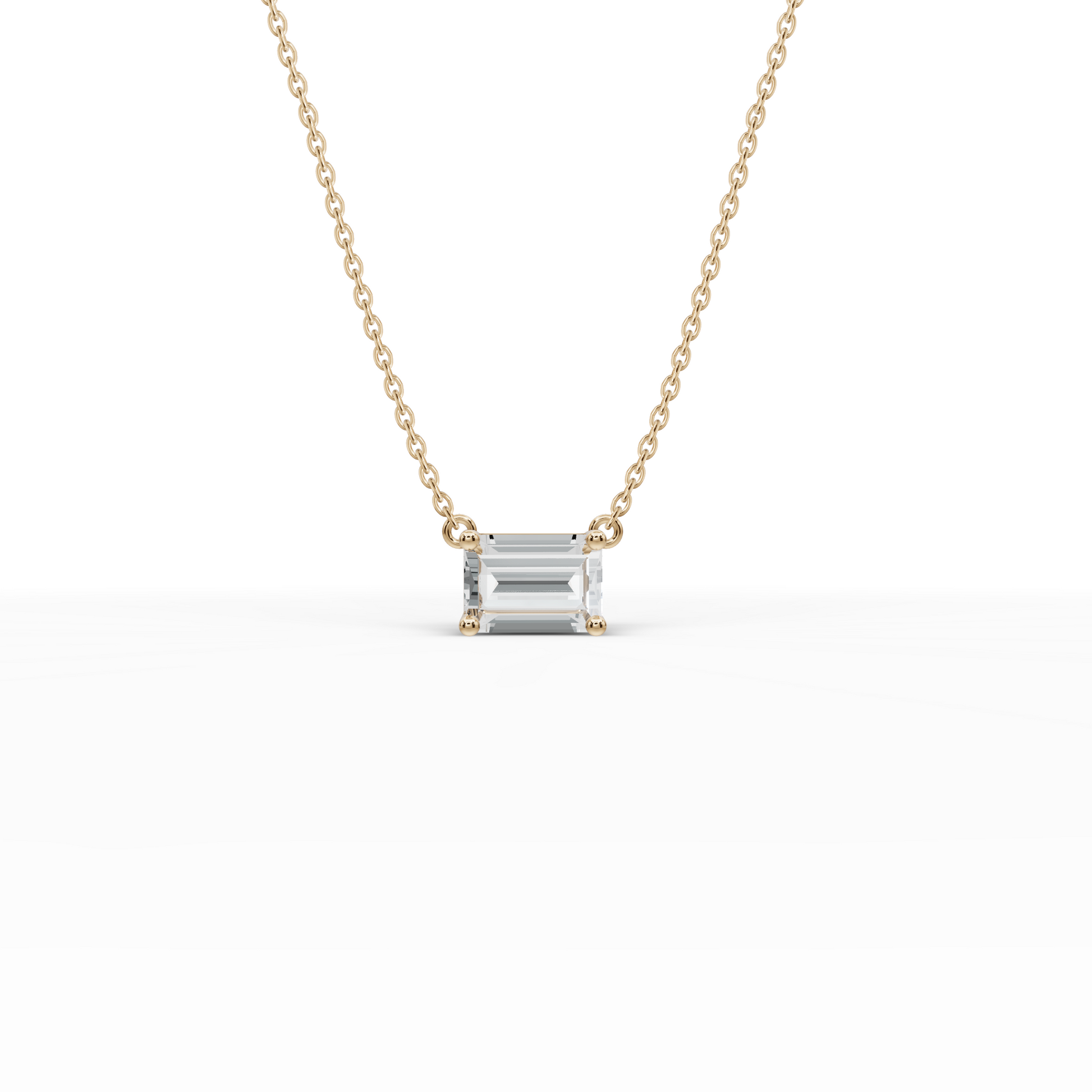Emerald Cut Pendant Necklace