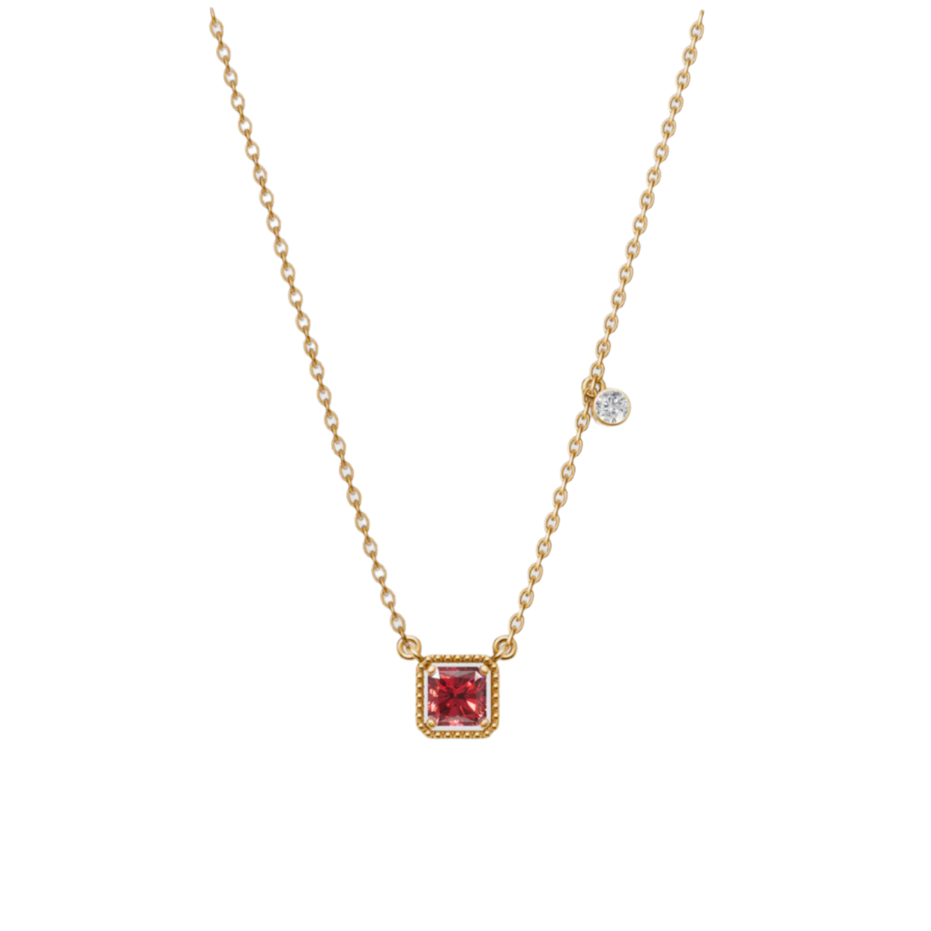 Birthstone Square Charm Pendant