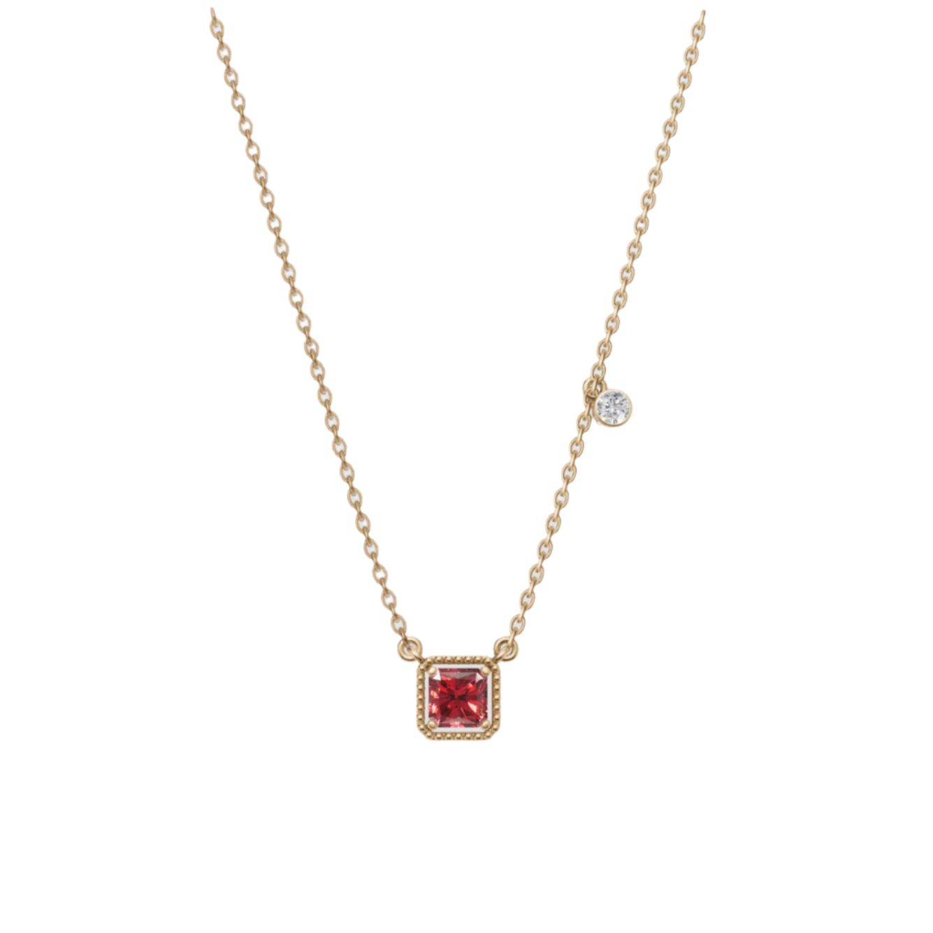 Birthstone Square Charm Pendant