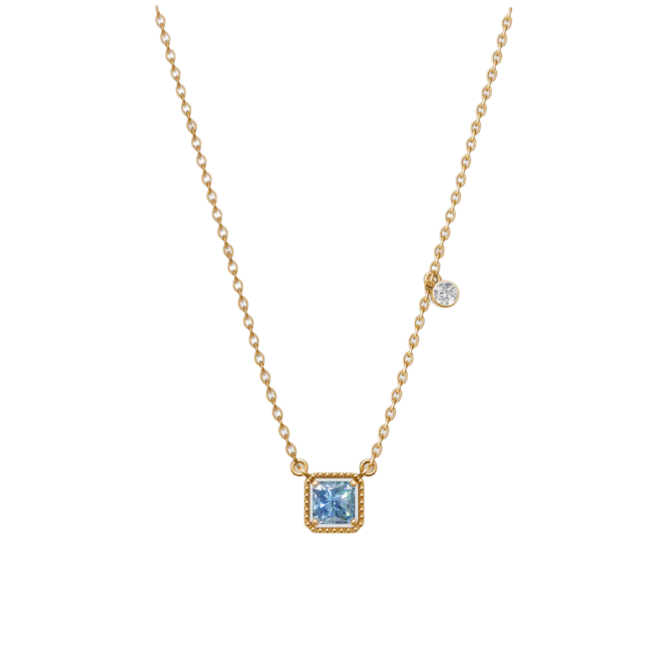 Birthstone Square Charm Pendant