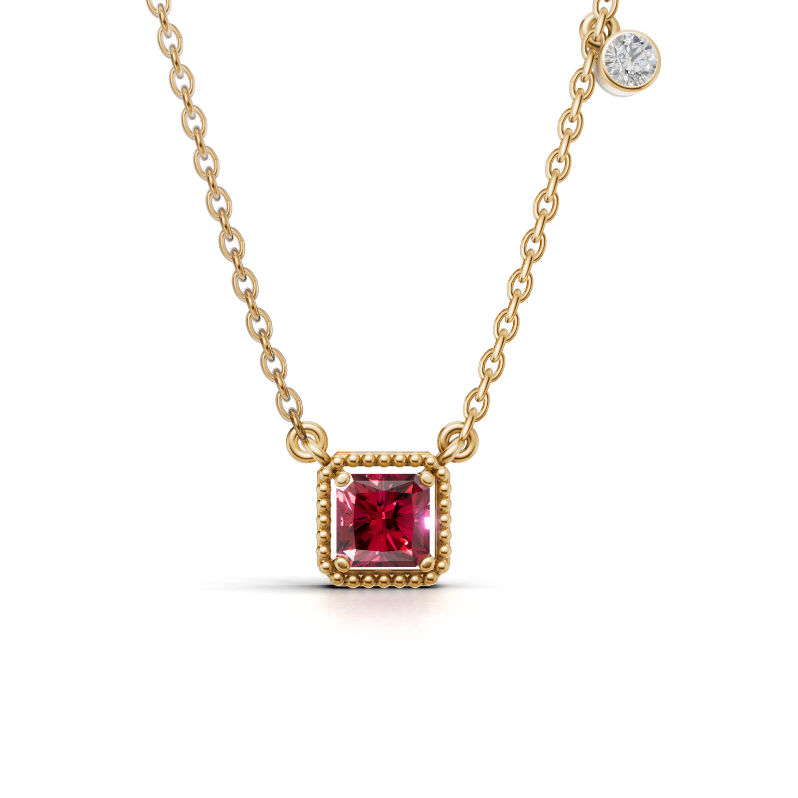 Birthstone Square Charm Pendant