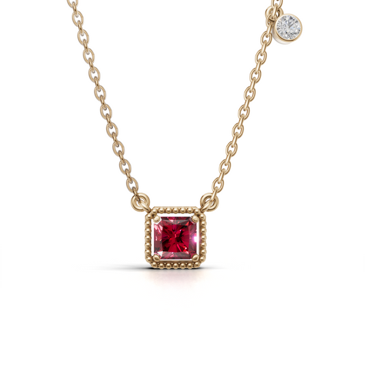 Birthstone Square Charm Pendant