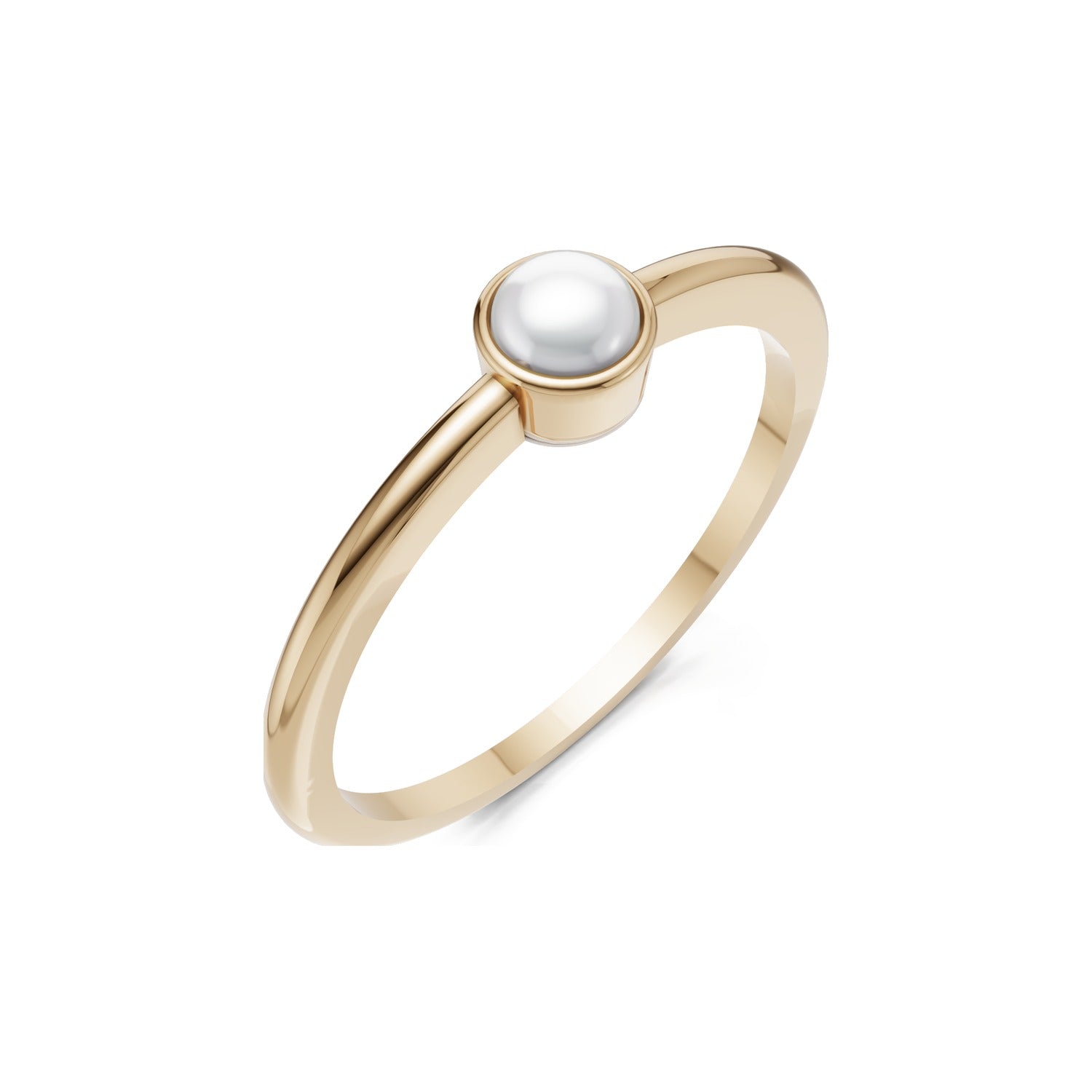 Solitaire Pearl Ring