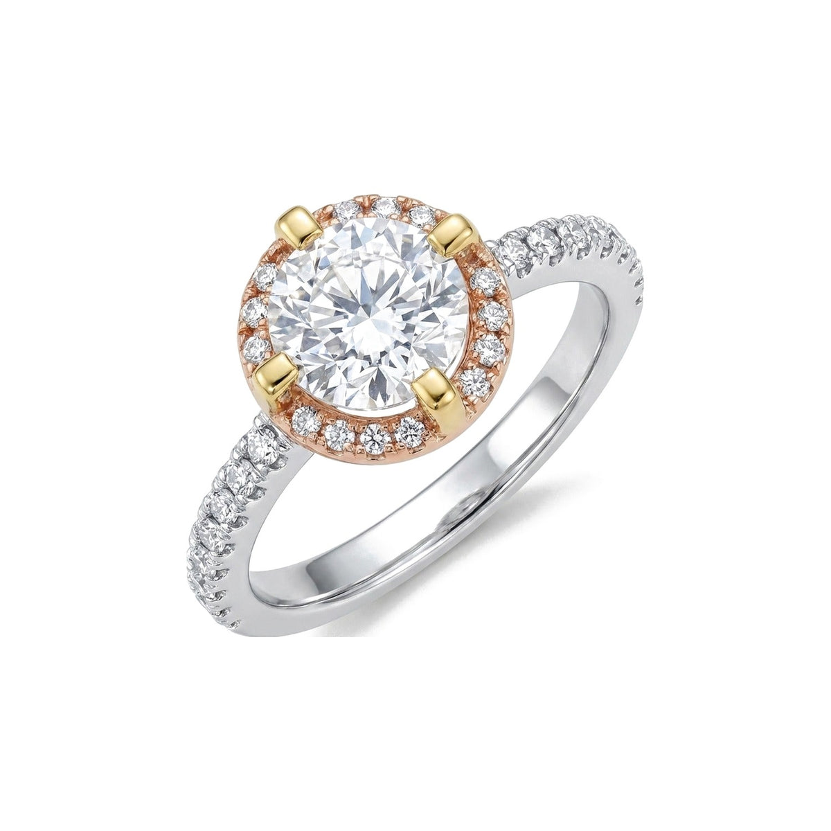Solitaire Round Halo Ring