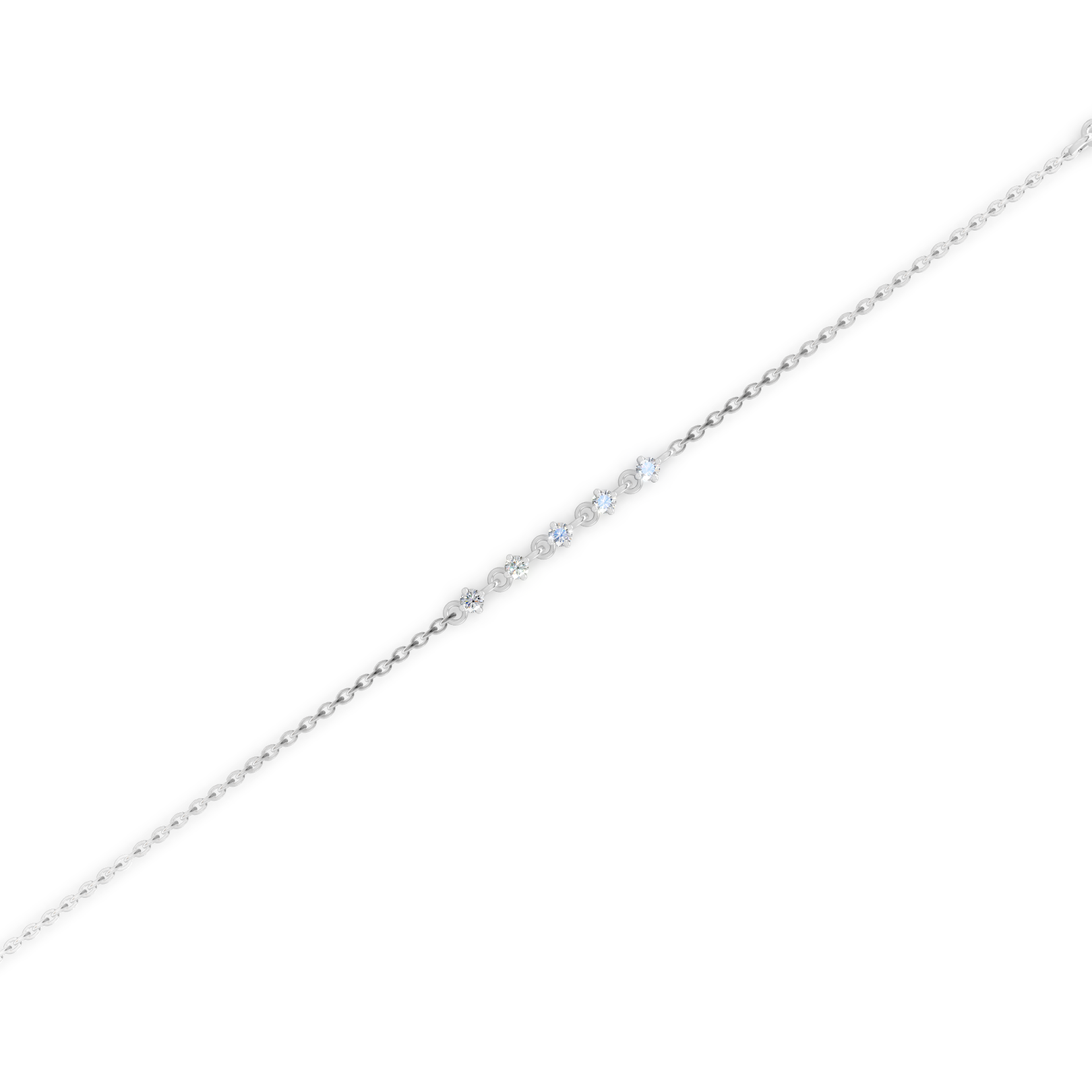 Cluster Arc Stackable Bracelet — Rhodium