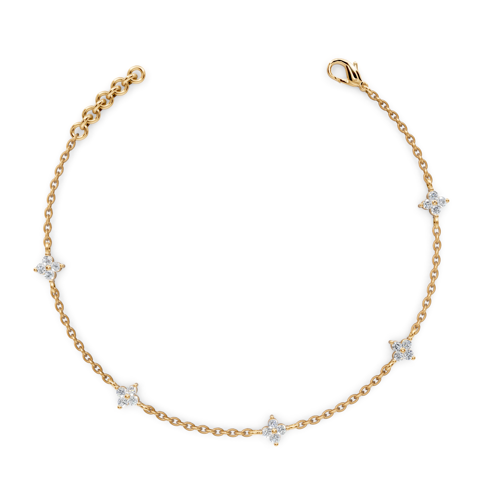 Star Blossom Stackable Bracelet — 21k Gold Polish