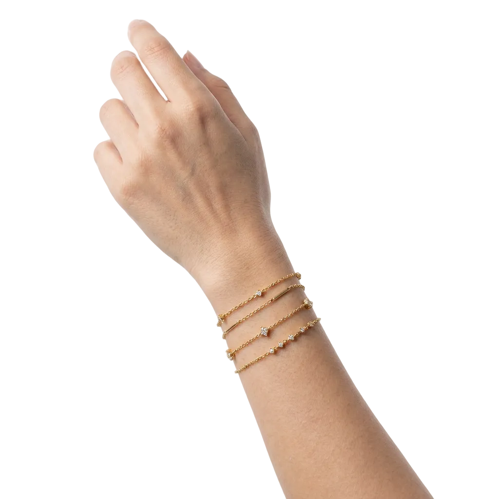 The Stackables Bracelet — all four styles worn together
