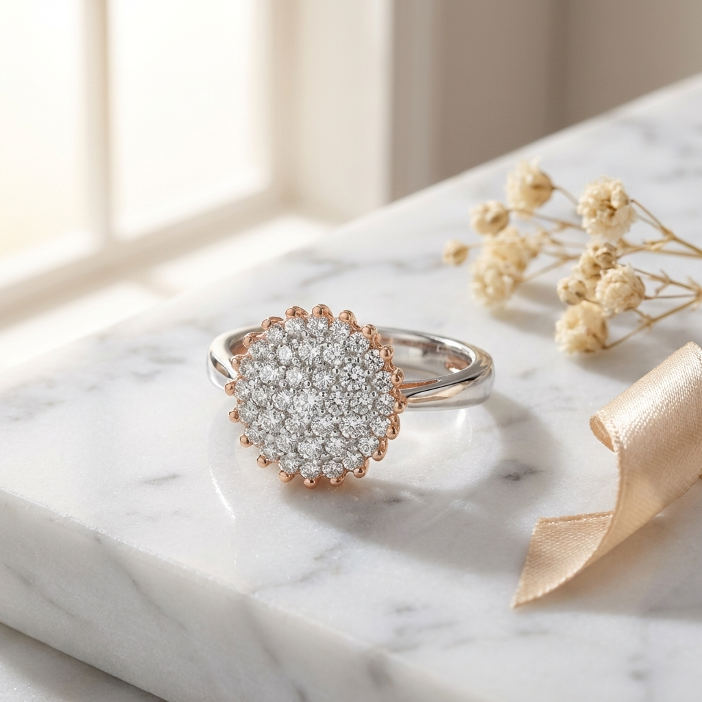 Livia Cluster Button Ring
