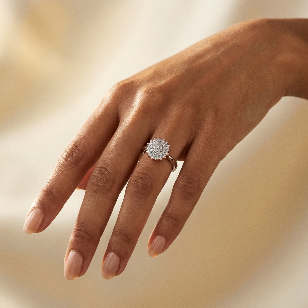 Livia Cluster Button Ring
