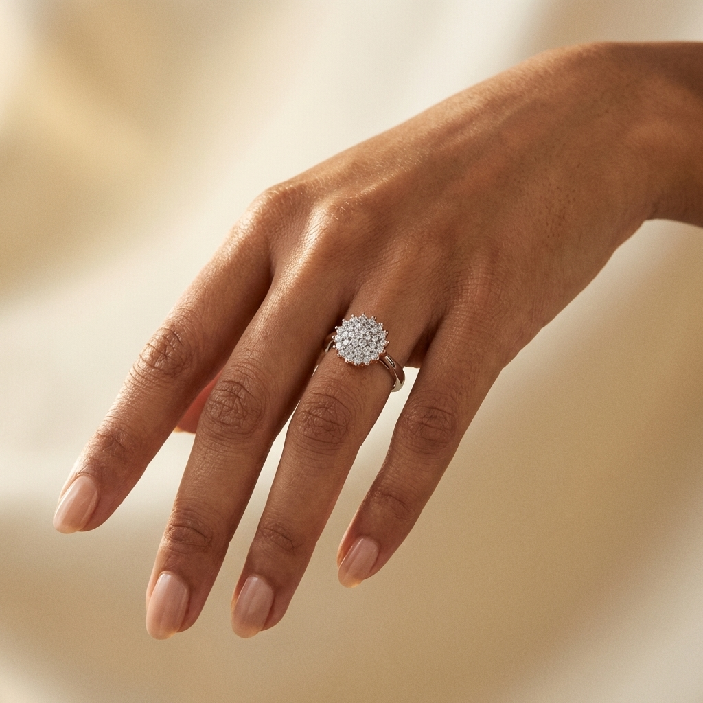 Livia Cluster Button Ring