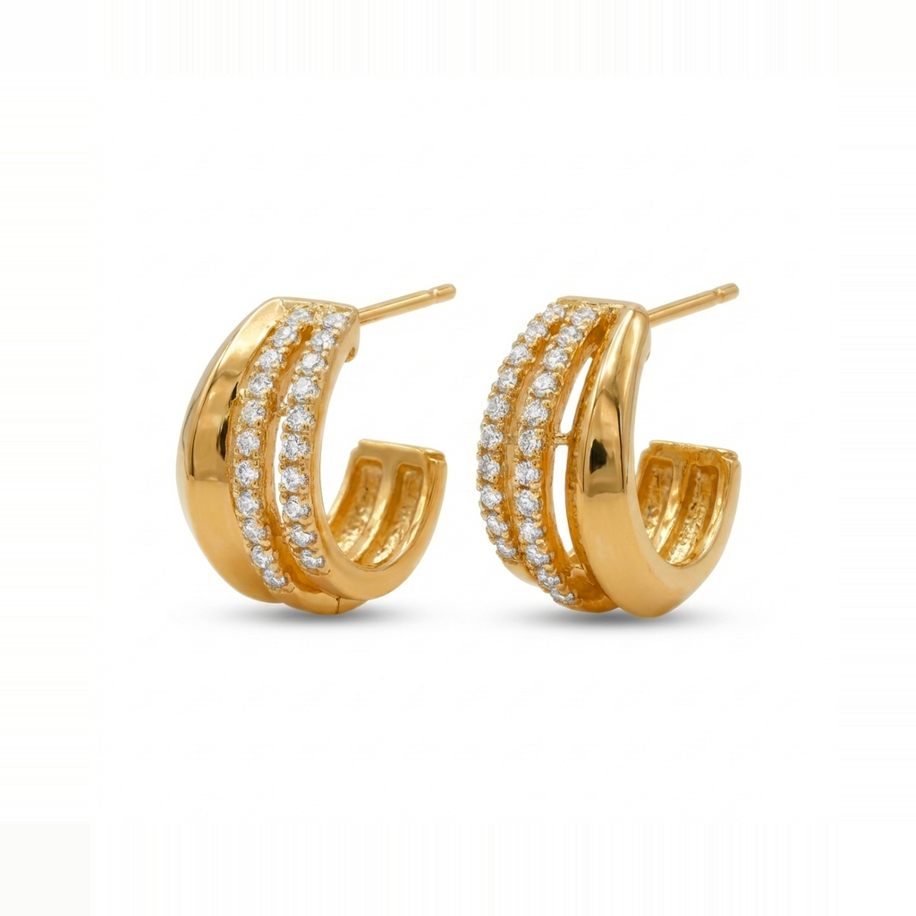 Triple Pavé Hoops