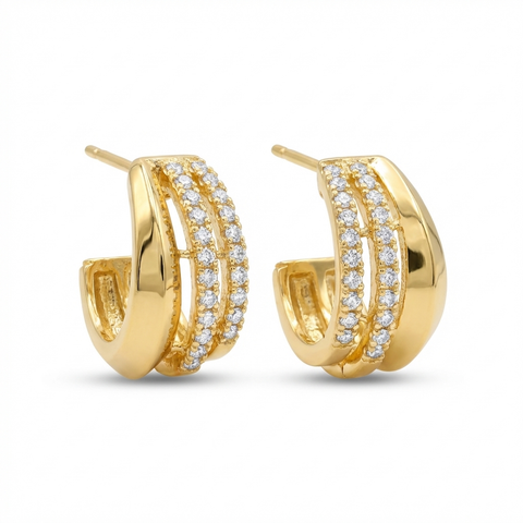Triple Pavé Hoops